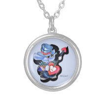 Collier de guitare de coeur en métal