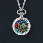 Collier de montre en vitrail multicolore Abstrait<br><div class="desc">Vitraux abstraits originaux</div>