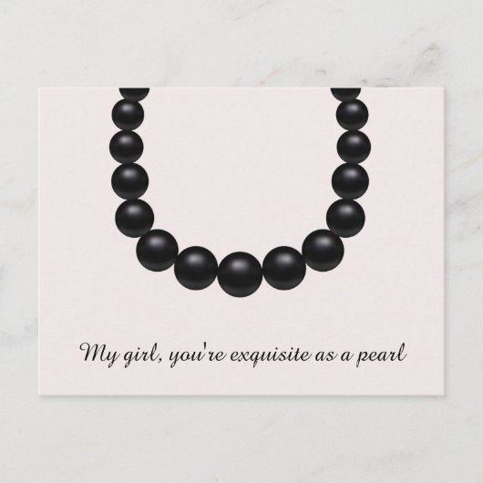 Collier de perle noire imprimé carte postale (Devant)