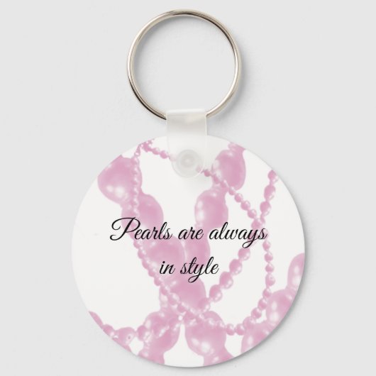 Collier de perles roses élégant   Porte-clés (Recto)