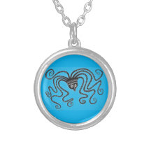 Collier de pieuvre bleu inspiré par la Grèce mycén