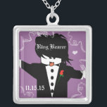 Collier de porte-Mariage à anneaux de cheveux noir<br><div class="desc"></div>