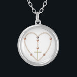 Collier de Rosaire en forme de coeur "perles"<br><div class="desc">Collier de Rosaire en forme de coeur "perles". Il n'y a pas de vraies perles sur ce collier. N'hésitez pas à modifier la couleur de l'arrière - plan via les grands outils de personnalisation de Zazzle.</div>
