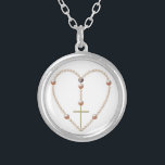 Collier de Rosaire en forme de coeur "perles"<br><div class="desc">Collier de Rosaire en forme de coeur "perles". Il n'y a pas de vraies perles sur ce collier. N'hésitez pas à modifier la couleur de l'arrière - plan via les grands outils de personnalisation de Zazzle.</div>