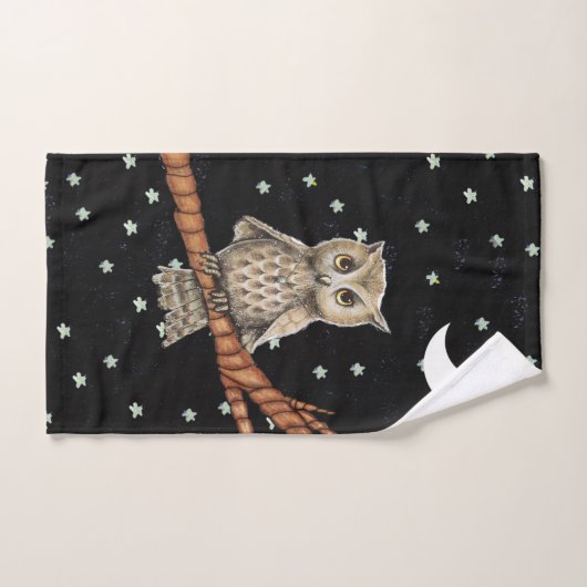 Collier de Yeux dorés de Chouette Brown Étoiles de (Serviette à main)