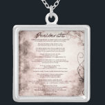 Collier Desiderata sur le parchemin des Faux floraux Vinta<br><div class="desc">Desiderata "Les Choses désirées" Un beau poème en prose de l'écrivain américain Max Ehrmann (1872-1945). Une philosophie de vie sur le Parchemin Floral Vintage. Ferait un cadeau merveilleux pour presque toutes les occasions. On peut facilement garder les mots célèbres à coeur chaque fois qu'elle les porte. Le récipiendaire se souviendra...</div>