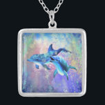 Collier Dolphin Couple<br><div class="desc">Dolphins Couple Colliers Cadeau - MODÈLE Peinture Design</div>