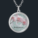Collier d'orchidée cadeau de Bridesmaid<br><div class="desc">Un collier d'orchidées en rose clair et vert clair.</div>