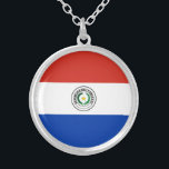 Collier drapeau du Paraguay<br><div class="desc">Drapeau patriotique du Paraguay.</div>