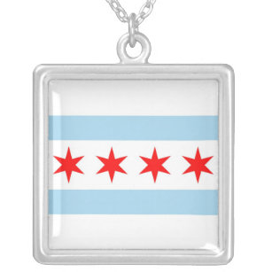 Collier élégant avec le drapeau de Chicago,