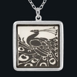 COLLIER ÉLÉGANT PEACOCK BLANC NOIR<br><div class="desc">Elegant Art Nouveau Peacock in black and white</div>