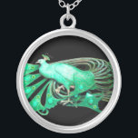 COLLIER ELEGANT PEACOCK DE GREEN AND BLACK<br><div class="desc">Design coloré et élégant avec pierres 3D lumineuses Design graphique numérique par Bulgan Lumini. Partie de la nouvelle collection ARCADIA.</div>