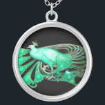 COLLIER ELEGANT PEACOCK DE GREEN AND BLACK<br><div class="desc">Design coloré et élégant avec pierres 3D lumineuses Design graphique numérique par Bulgan Lumini. Partie de la nouvelle collection ARCADIA.</div>