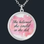 Collier Elle a cru qu'elle pourrait ainsi elle a fait -<br><div class="desc">Citation de motivation pour elle. Nous pouvons jusqu'à ce que nous croyions que nous pouvons ! Ce beau collier peut être un beau rappel à nous-mêmes aussi bien qu'à un cadeau signicatif pour notre fille ou un ami. Fille rêveuse grande et d'éclat ! ** Cette illustration sur un autre cadeau...</div>