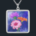 Collier en argent Gerberas<br><div class="desc">Superbes Gerberas à trois couleurs</div>