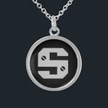 Collier En Argent Initiale masculine<br><div class="desc">Un pendentif personnalisé pour les hommes, texte masculin de la plaque de diamant</div>