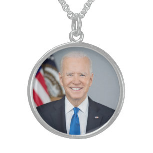 Collier En Argent Le président Joe Biden Portrait de la Maison Blanc