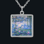 Collier En Argent Monet : Water Lys 1919, célèbre peinture,<br><div class="desc">Claude Monet célèbre peinture,  Water Lilies 1919.</div>