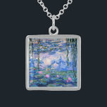 Collier En Argent Monet : Water Lys 1919, célèbre peinture,<br><div class="desc">Claude Monet célèbre peinture,  Water Lilies 1919.</div>