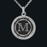 Collier En Argent Monogramme - Noir et argent<br><div class="desc">Collier Monogram prêt pour vous à personnaliser. REMARQUE : SEULEMENT CHANGER LES ZONES MODÈLES NÉCESSAIRES! 😀 Si nécessaire, vous pouvez supprimer une partie du texte et commencer à ajouter le texte et la police que vous voulez. 📌 Si vous avez besoin d'une personnalisation plus poussée, cliquez sur le bouton "Cliquez...</div>