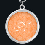 Collier en argent orangé Monogramme<br><div class="desc">Beau collier en argent Lace Sterling - couleur arrière - plan peut être changée. Grand comme une faveur de mariage,  un cadeau mariage,  un cadeau d'anniversaire ou un cadeau de vacances.</div>