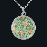 Collier En Argent Peach Green Mariage Spring Pastel<br><div class="desc">Belle pêche florale et invitations de mariage florales au printemps vert sont classiques et parfaites pour un mariage de printemps ou d'été ! Les couleurs pastel douces sont somptueuses et élégantes.</div>