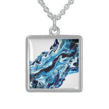 Peinture acrylique abstraite bleue abyssale pour l