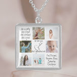 Collier En Argent Photo Keepsaké Amour Moderne Vous Meilleur Grand-M<br><div class="desc">Un collage photo moderne et élégant avec une typographie artistique branchée avec un dévouement à votre grand-mère bien-aimée pour célébrer la fête des mères ou l'anniversaire de grand-mère avec ce gentil souvenir. Personnalisez-le avec vos meilleures photos et les noms de petits-enfants.</div>