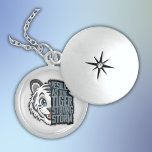 Collier En Argent Résilient comme tigre |<br><div class="desc">Tigre unique sur un collier de serrure en argent sterling avec tigre blanc et texte au fusain - Résilient comme le tigre,  Fort comme la tempête.</div>