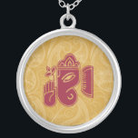 Collier en argent rouge Ganesha Sterling<br><div class="desc">Beau Ganesha Design Collier Argent Stérling. Grand comme une faveur de mariage,  un cadeau mariage,  un cadeau d'anniversaire ou un cadeau de vacances. Modifiez la couleur de l'arrière - plan si vous le souhaitez. Vous pouvez ajouter le texte/la couleur de votre nom.</div>