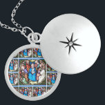 Collier En Argent Saint-Esprit Vitrail Vierge Marie Confirmation<br><div class="desc">Il s'agit d'une belle image en vitrail du Saint-Esprit / Saint-Esprit représentée par une colombe descendant sur Marie et les Apôtres sur la Pentecôte.</div>