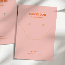 Collier et carte à oreille rose vibre