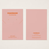 Collier et carte à oreille rose vibre (Devant & derrière)