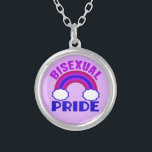 Collier Fierté bisexuelle<br><div class="desc">Joli violet,  marron et bisexualité bleue cadeau avec le drapeau bisexuel comme arc-en-ciel.</div>