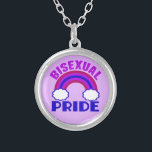 Collier Fierté bisexuelle<br><div class="desc">Joli violet, marron et bisexualité bleue cadeau avec le drapeau bisexuel comme arc-en-ciel.</div>