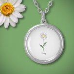 Collier Fleur Botanique Pastel Daisy<br><div class="desc">Un collier avec une illustration de fleur marguerite botanique en couleurs pastel (Leucanthemum vulgare) et un texte personnalisable : parfait pour un cadeau d'anniversaire. La marguerite est la fleur de naissance d'avril et elle symbolise la gentillesse,  la pureté,  l'innocence,  la joie et la joie.</div>