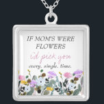 Collier Fleur sauvage Editable Poème Fête des Mères<br><div class="desc">collier fleur sauvage avec poème de jour de la mère qui peut être édité et qui dit actuellement "si maman était des fleurs, je vous choisirais chaque fois. célibataire." Le design comporte une bordure florale d'aquarelle de fleurs sauvages en jaune lilas rose et bleu. N'hésitez pas à modifier la police...</div>
