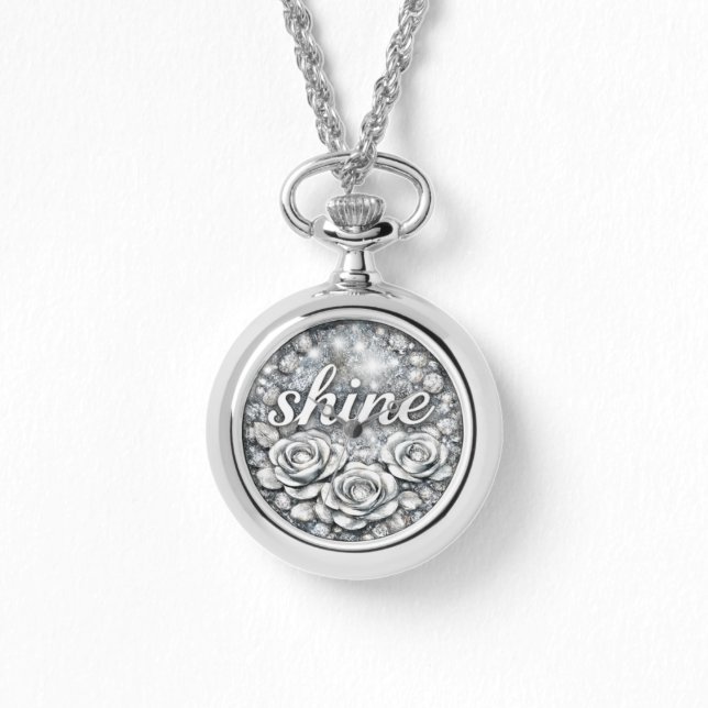 Collier Floral Argenté Brillant (Recto)