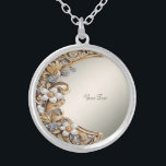 Collier Floral Blanc Or Décor<br><div class="desc">Beau Collier Floral Blanc Or Décoratif</div>