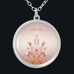 Collier Floral Feuille rose or<br><div class="desc">Beau collier rose Feuille doré fleuri</div>