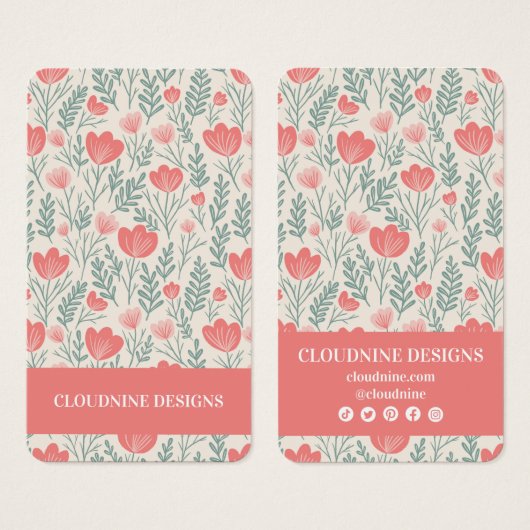 Collier floral portant bijoux rose Carte d'afficha (Devant & derrière)