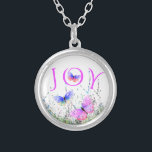 Collier Flying Butterflies Necklace Joy<br><div class="desc">Spring Joy - Colorful Butterflies Flying in Nature - Painting - Customizable - Choose / Add Your Unique Text - Name / Colors / Font / Size / Elements - Image / more - Make Your Special Gift - Resize and move or remove and add elements / text with customization...</div>