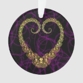 Collier fractale dorée coeur plaqué or (devant)