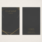 Collier géométrique or carte d'affichage plat (Devant & derrière)