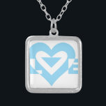 Collier Graphique d'amour cool, Bleu<br><div class="desc">Un logo graphique,  fait sur mesure. LOVE blue.</div>