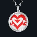 Collier Graphique d'amour cool, Rouge<br><div class="desc">Conception de logo graphique personnalisé. AMOUR en rouge.</div>