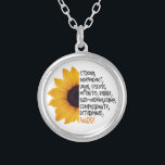 Collier Infirmière Définition Sunflower jaune Travailleur<br><div class="desc">Ce design moderne comprend la définition des qualités d'une infirmière avec un tournesol jaune #infirmière #giftsforinfirmières #essentialworker #bijoux #colliers #accessoires</div>