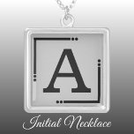 Collier Initiale personnalisée en noir et gris<br><div class="desc">Collier personnalisé / pendentif. Ajoutez votre initiale. Jeu de couleurs : noir et gris</div>