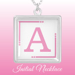 Collier Initiale personnalisée rose et blanc<br><div class="desc">Collier personnalisé / pendentif. Ajoutez votre initiale. Couleur : rose et blanc</div>