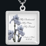 Collier Iris of Blue Bridesmaid Cadeau<br><div class="desc">"Ma demoiselle d'honneur,  ma soeur,  mon ami" Collier bleu Iris cadeau personnalisable pour toute la fête de mariée.</div>